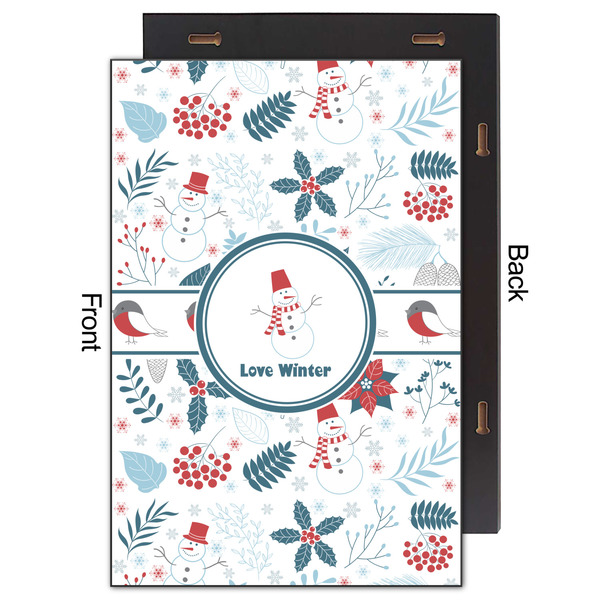 Winter Snowman 20x30 Wood Print - Front & Back View