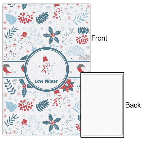 Winter Snowman 24x36 - Matte Poster - Front & Back
