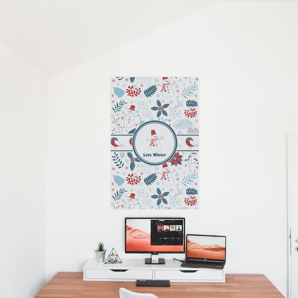 Winter Snowman 24x36 - Matte Poster - On the Wall