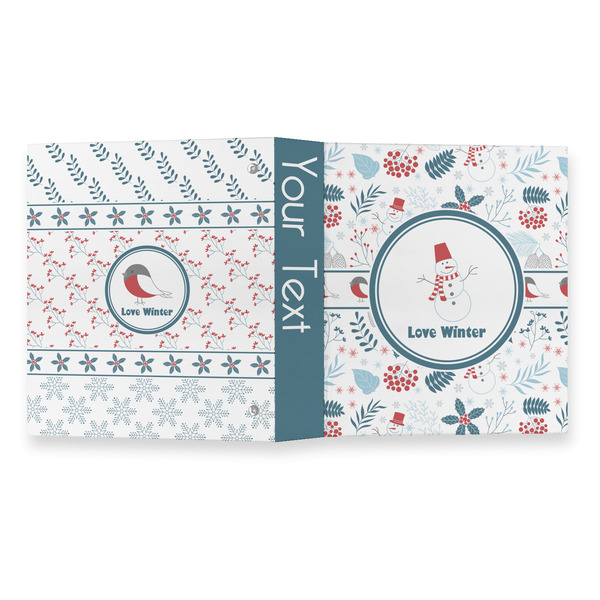 Winter Snowman 3 Ring Binders - Full Wrap - 1" - OPEN OUTSIDE
