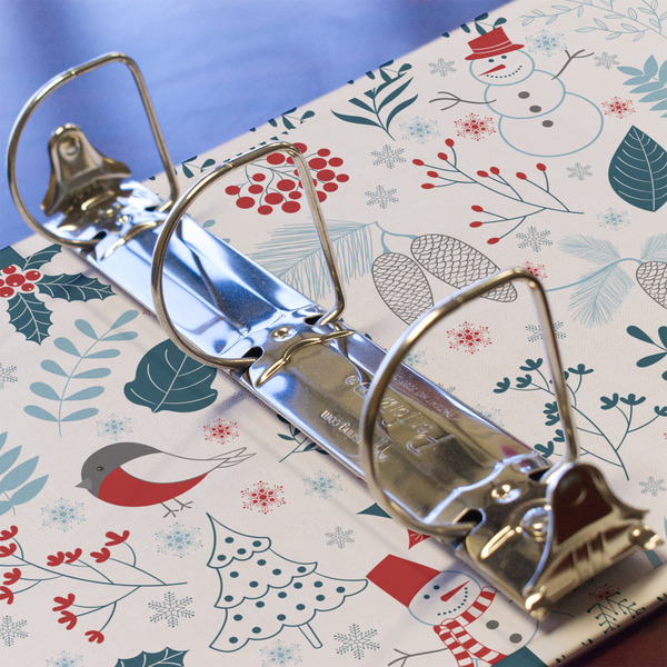 Winter Snowman 3 Ring Binders - Full Wrap - 2" - DETAIL