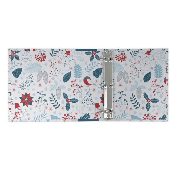 Winter Snowman 3 Ring Binders - Full Wrap - 2" - OPEN INSIDE