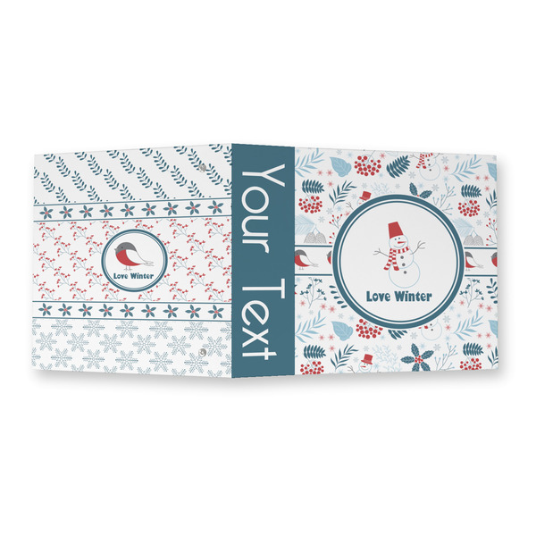 Winter Snowman 3 Ring Binders - Full Wrap - 2" - OPEN OUTSIDE