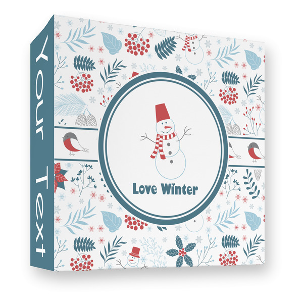 Custom Winter Snowman 3 Ring Binder - Full Wrap - 3"