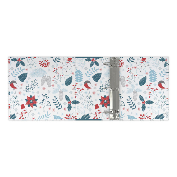 Winter Snowman 3 Ring Binders - Full Wrap - 3" - OPEN INSIDE