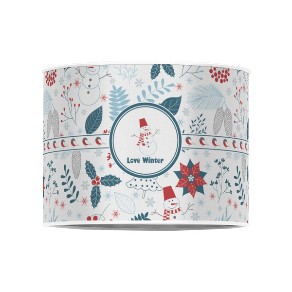 Winter Snowman 8" Drum Lampshade - FRONT (Poly Film)