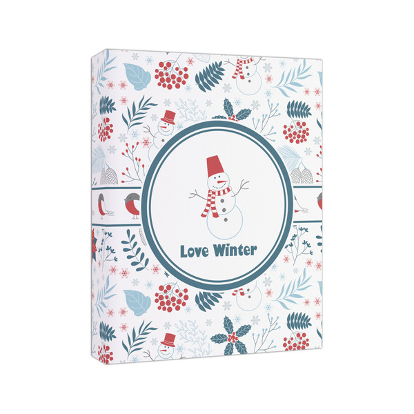 Winter Snowman 8x10 - Canvas Print - Angled View