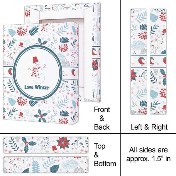 Winter Snowman 8x10 - Canvas Print - Approval