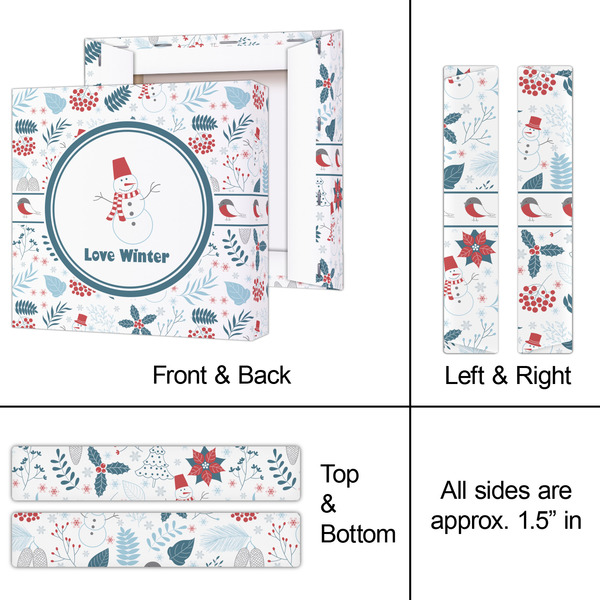 Winter Snowman 8x8 - Canvas Print - Approval