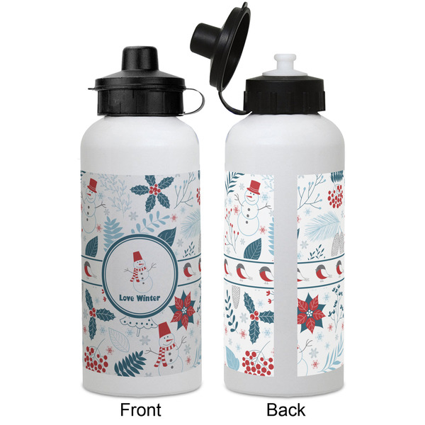 Winter Snowman Aluminum Water Bottle - White APPROVAL