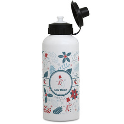 Winter Snowman Water Bottles - Aluminum - 20 oz - White