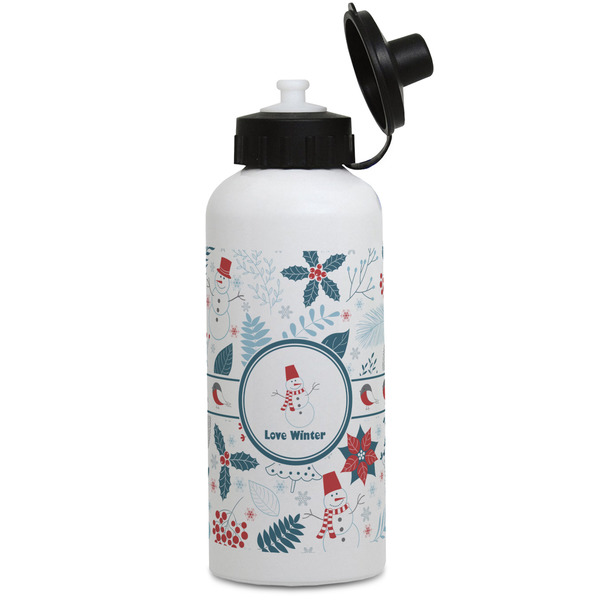 Custom Winter Snowman Water Bottles - Aluminum - 20 oz - White