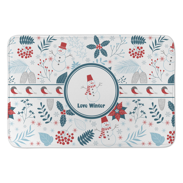 Custom Winter Snowman Anti-Fatigue Kitchen Mat