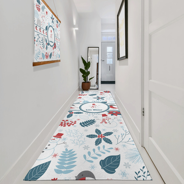 Winter Snowman Area Rug Sizes - In Context (vertical)