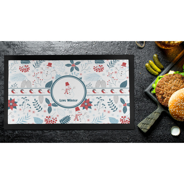 Winter Snowman Bar Mat - Small - LIFESTYLE
