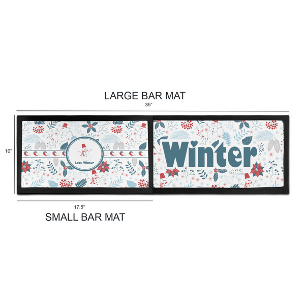 Winter Snowman Bar Mats - Sizing Chart