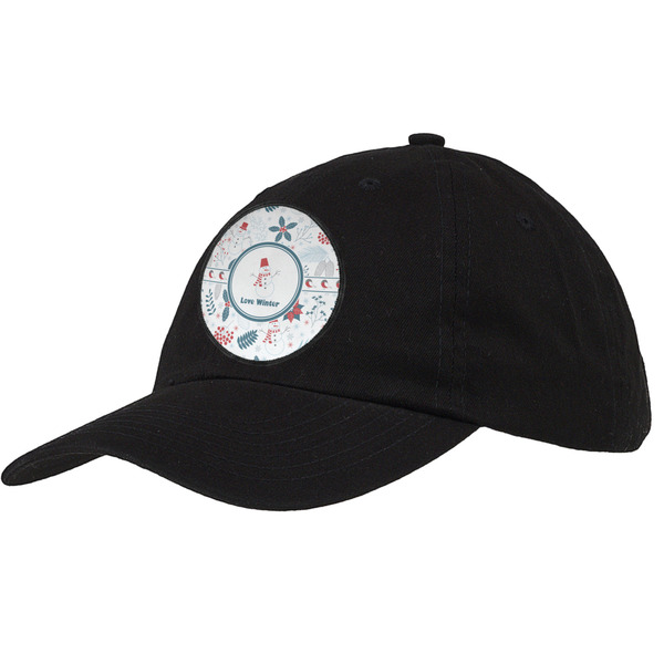Custom Winter Snowman Baseball Cap - Black