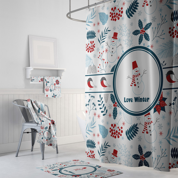 Winter Snowman Bath Towel Sets - 3-piece - In Context