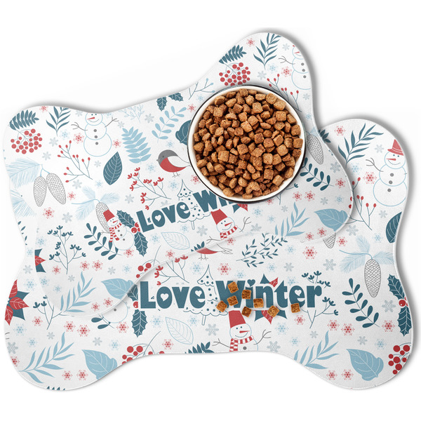 Winter Snowman Bone Shaped Dog Mats - MAIN