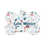 Winter Snowman Bone Shaped Dog ID Tag - Small