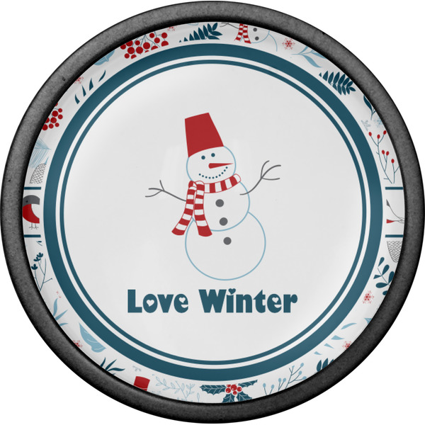 Winter Snowman Cabinet Knob - Black - Front