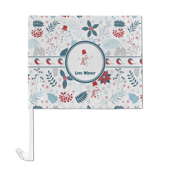 Winter Snowman Car Flag - Large - FRONT
