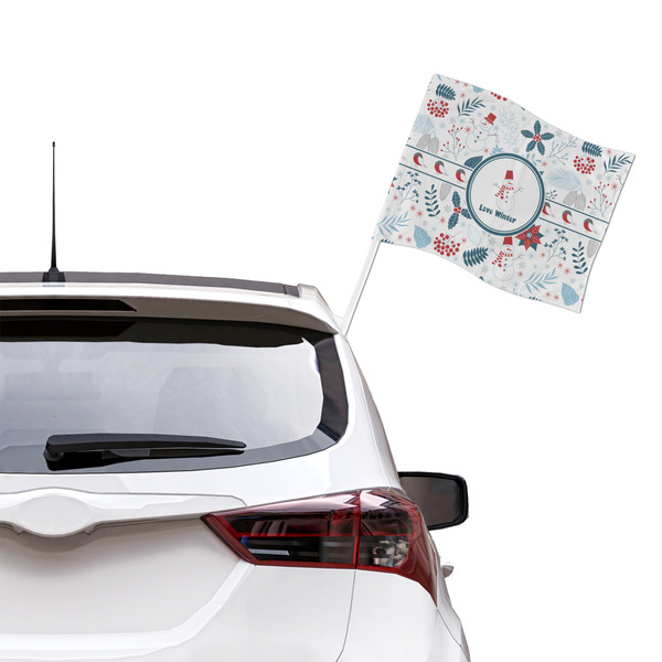 Winter Snowman Car Flag - Large - LIFESTYLE