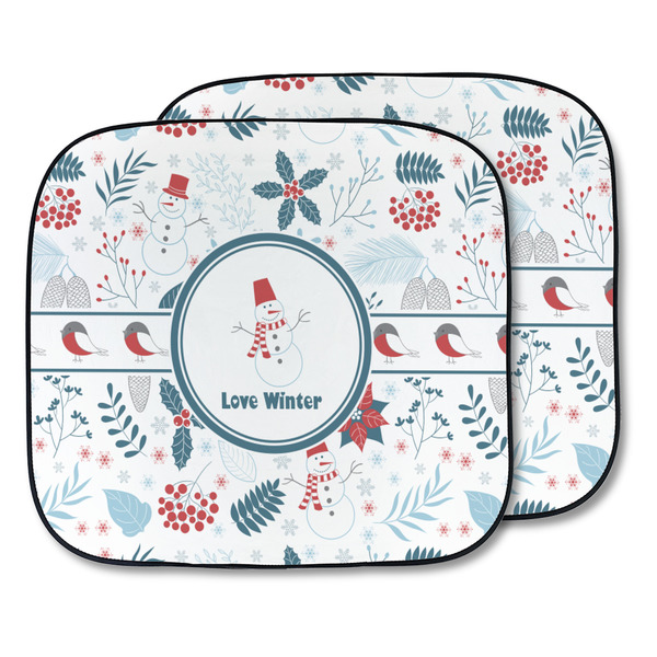 Custom Winter Snowman Car Sun Shade - Two Piece