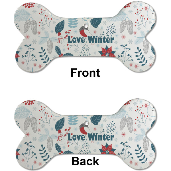 Winter Snowman Ceramic Flat Ornament - Bone Front & Back (APPROVAL)