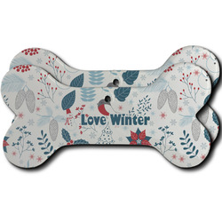 Winter Snowman Ceramic Dog Ornament - Front & Back