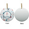 Winter Snowman Ceramic Flat Ornament - Circle Front & Back (APPROVAL)