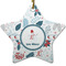 Winter Snowman Ceramic Flat Ornament - Star (Front)