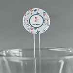 Winter Snowman 5.5" Round Plastic Stir Sticks - Clear