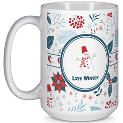 Winter Snowman 15 Oz Coffee Mug - White