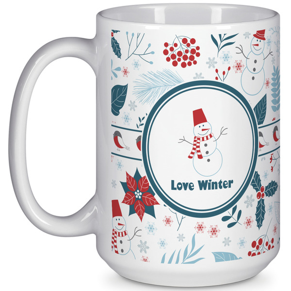 Custom Winter Snowman 15 Oz Coffee Mug - White