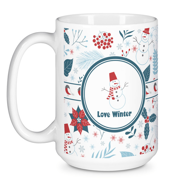 Winter Snowman Coffee Mug - 15 oz - White