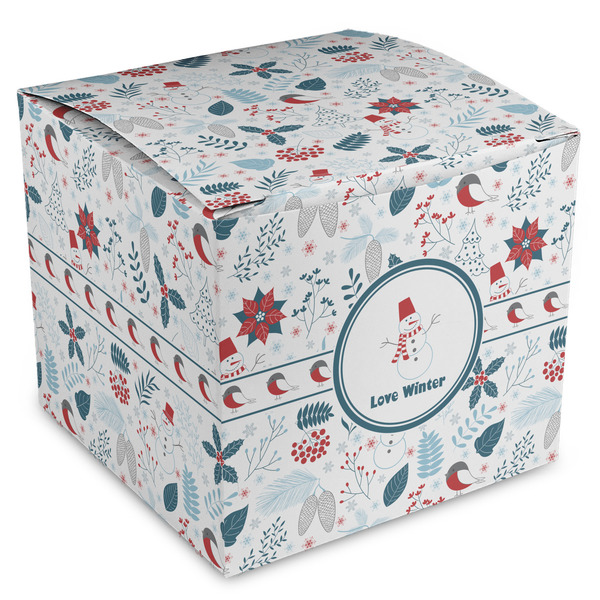 Custom Winter Snowman Cube Favor Gift Boxes
