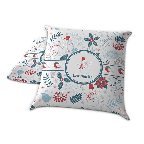 Winter Snowman Decorative Pillow Case - TWO