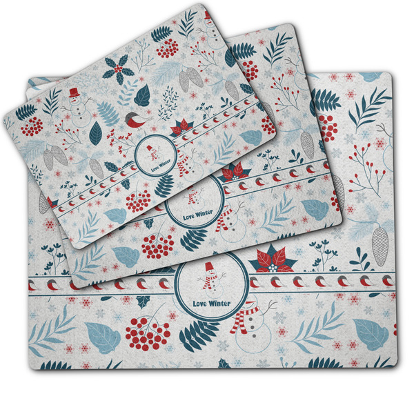 Winter Snowman Dog Food Mat - MAIN (sm, med, lrg)