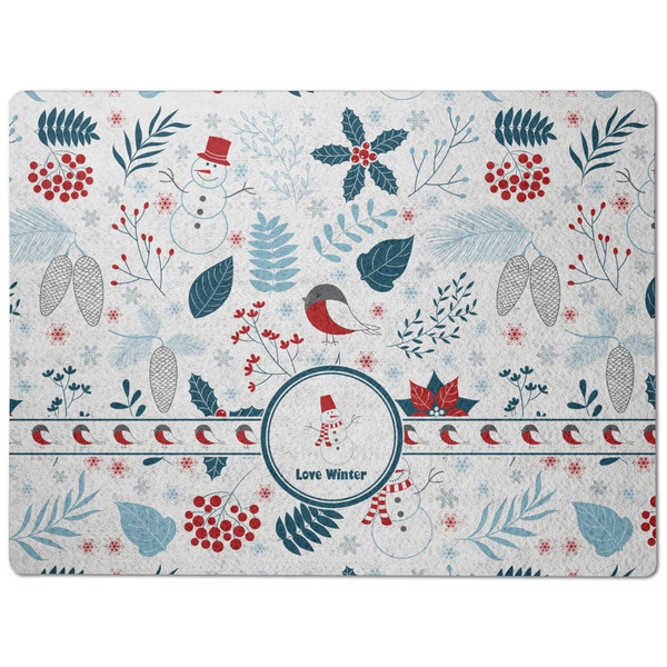 Winter Snowman Dog Food Mat - Medium without bowls