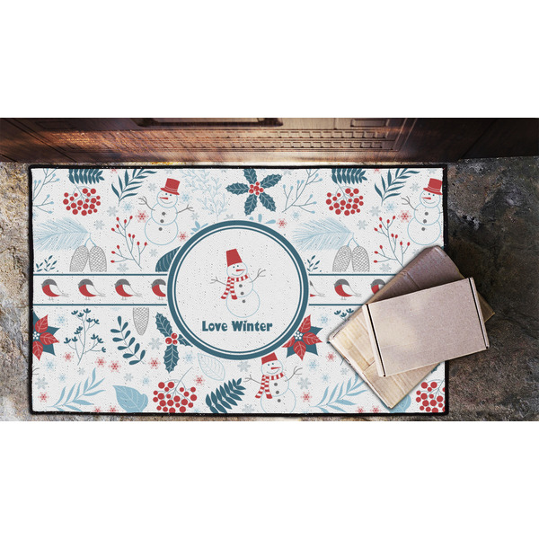 Winter Snowman Door Mat - LIFESTYLE (Lrg)