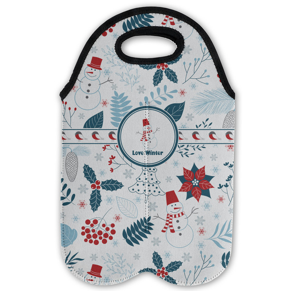 Winter Snowman Double Wine Tote - Flat (new)