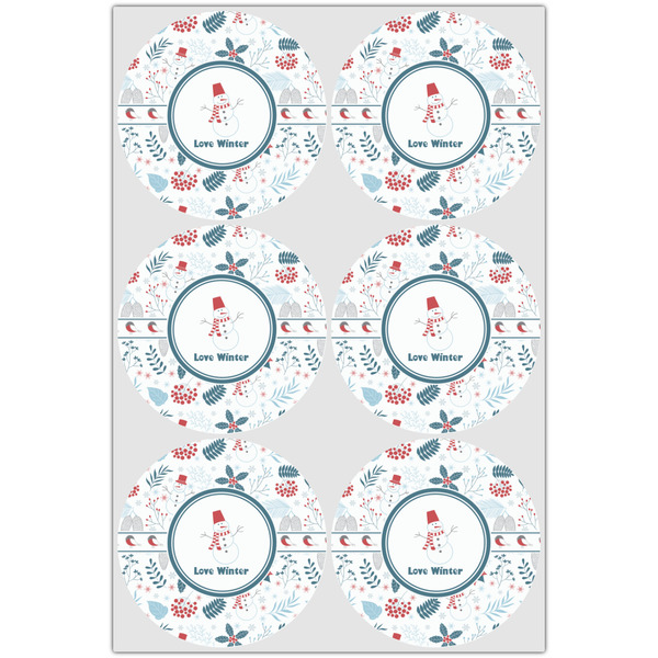 Winter Snowman Drink Topper - Large - Set of 6
