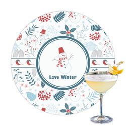 Winter Snowman Printed Drink Topper