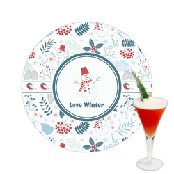 Winter Snowman Printed Drink Topper -  2.5"