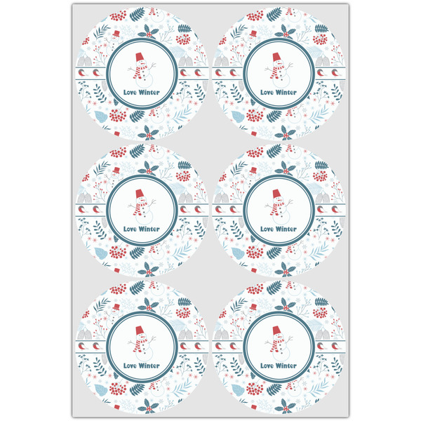 Winter Snowman Drink Topper - XLarge - Set of 6