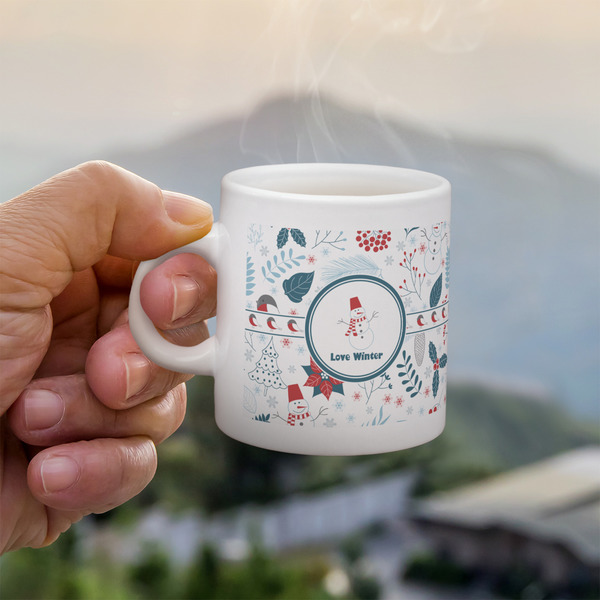 Custom Winter Snowman Single Shot Espresso Cup - Single