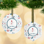 Winter Snowman Flat Glass Ornament