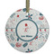 Winter Snowman Frosted Glass Ornament - Round