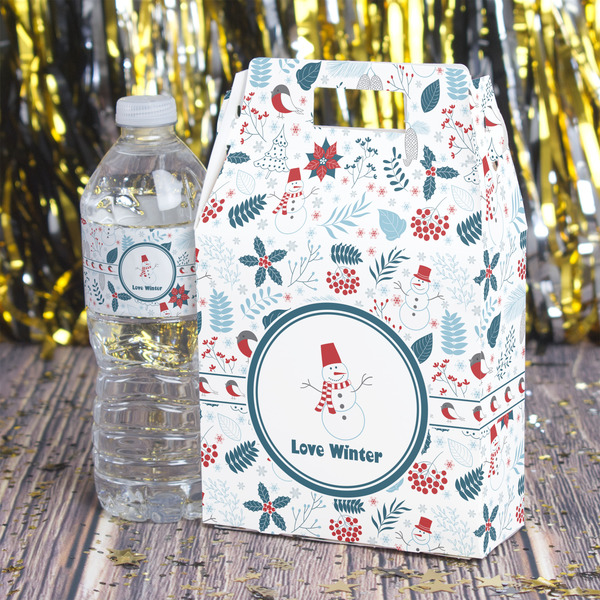 Winter Snowman Gable Favor Box - In Context